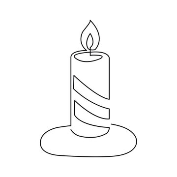 recommend clip art: Candle line art vector drawing