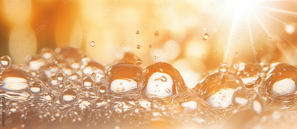 Aufkleber Sunlight creates bokeh effect on sparkling water in the background, with copy space image.