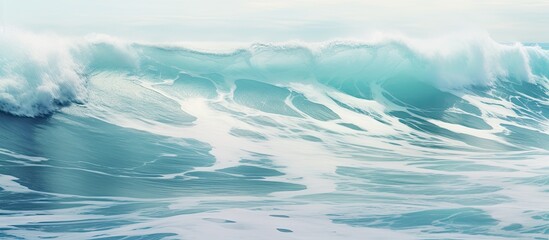 Stormy ocean waves along the late summer shores of the western Portuguese coast, with a serene copy space image.