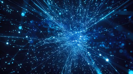 Fototapeta premium Abstract background an ark blue background and Complex lighttrajectories, Generative AI illustrations. 