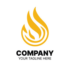 Fire Flame Logo design vector. Bonfire Silhouette Logotype icon