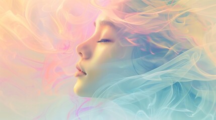 Tranquil Harmony: A Peaceful Abstract Composition in Soft Pastel Tones
