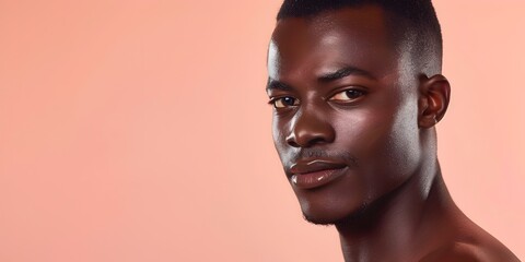 Handsome Jamaican Man s Face in Skincare Advertising Banner