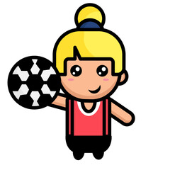 
illustration of a female football player