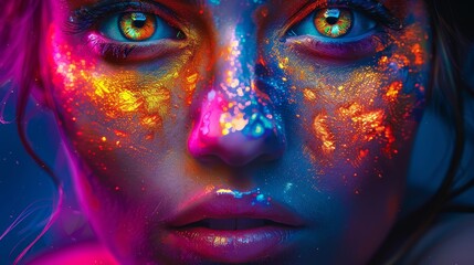 Generate a radiant portrait glowing with vibrant colors