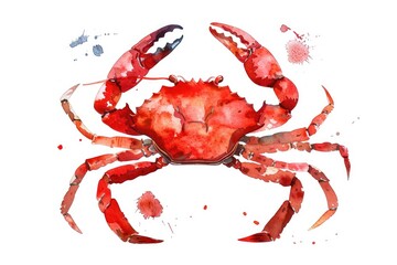 A single crab sitting on a white background, suitable for use in educational or scientific contexts