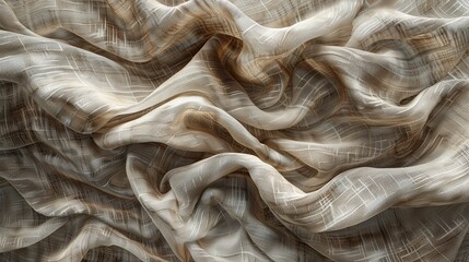 Crumpled linen, soft pastel shades, 3D sketch, detailed texture, natural