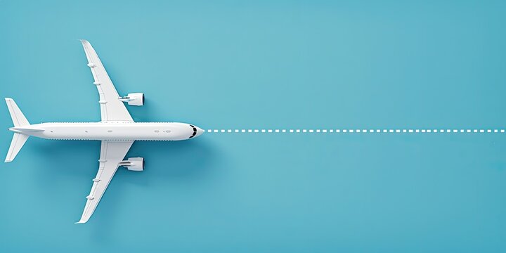 Airplane on Blue Background