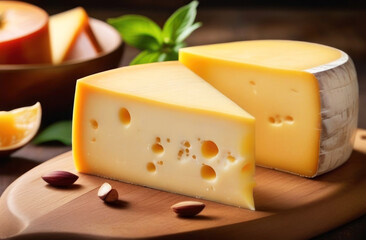 Discover the mouthwatering allure of artisan cheese with this stunning close up