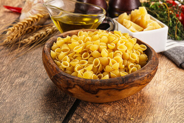 Italian cuisine - dry conchiglie pasta