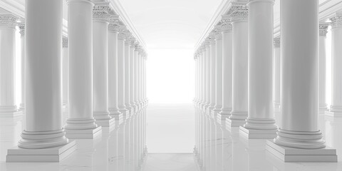Elegant White Pillars in Hallway