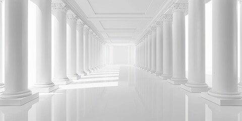 Fototapeta premium Elegant White Pillars in Hallway