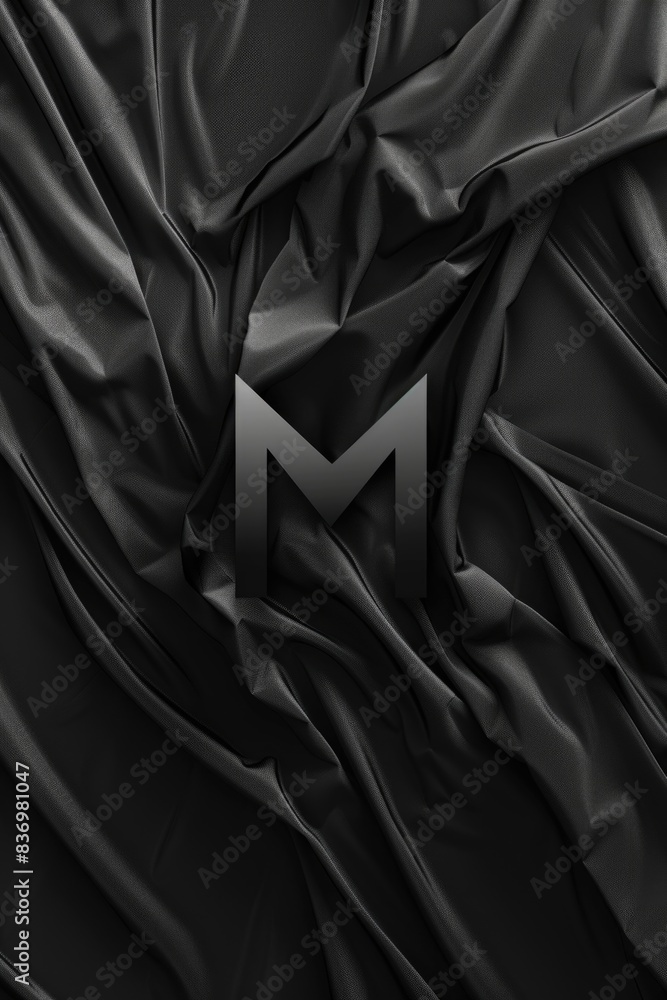 Poster a monochrome image of the uppercase letter m, suitable for use as a design element or typography exa