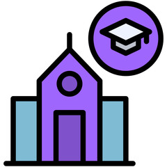 school filled line icon