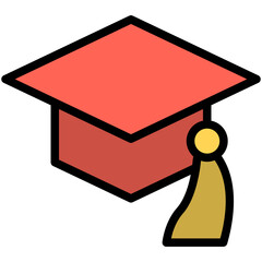 mortar board filled line icon