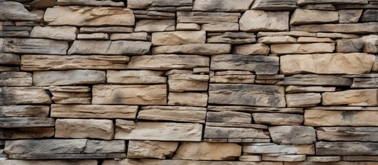 Fototapeta premium Stone wall serves as the backdrop for a copy space image.
