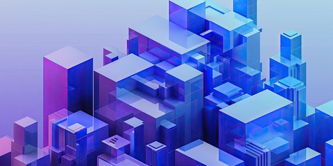 Fototapeta premium Futuristic 3D Abstract Cubes