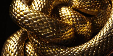 Obraz premium Intricate Gold Chain Macro Photography