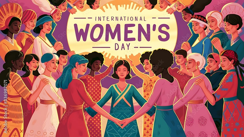 Wall mural International Women's Day (Illustration-typography)