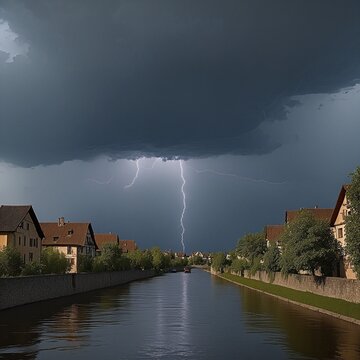 Gewitter und Blitz. Generative AI Technologie