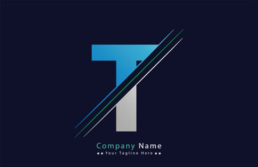 T Letter logo design vector template.