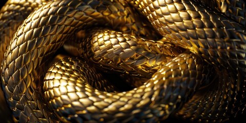 Intricate Gold Chain Macro Photography
