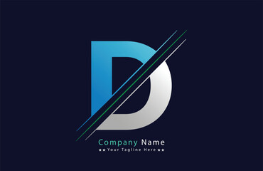 D Letter logo design vector template.