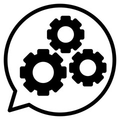 tech support, chat with gear icon