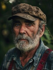 Obraz premium Man with Beard Wearing Hat