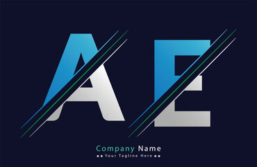 AE Letter logo design vector template.