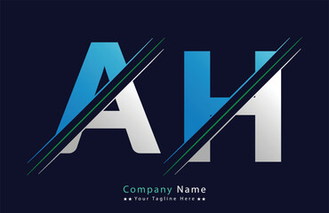 Unique AH letter logo Icon vector template.
