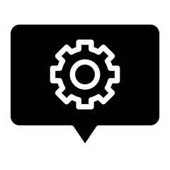 tech support, chat with gear icon