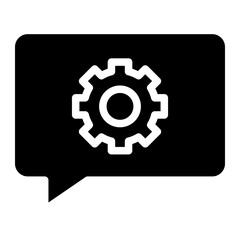 tech support, chat with gear icon