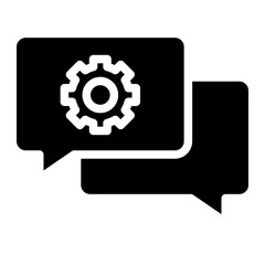 tech support, chat with gear icon