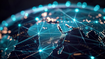 Global social network, world map point and line composition. Concept of global business, internet and technology, network connection