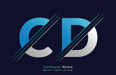 Abstract CD letter logo design template. Vector Logo Illustration.