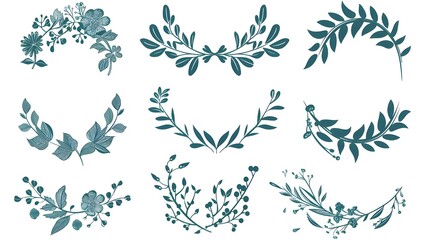 black and white silhouettes of plants