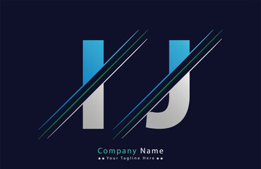 Abstract iJ letter logo design template. Vector Logo Illustration.