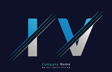 iV letter colorful logo in the circle. Vector Logo Illustration.