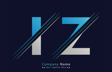 Unique iZ letter logo Icon vector template.