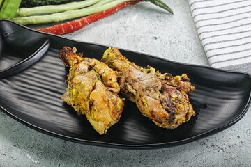 Chicken leg tikka with spices