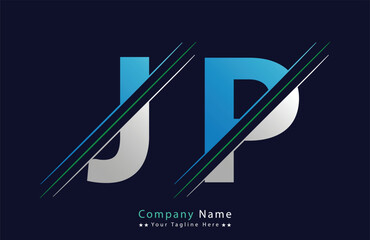 JP letter colorful logo in the circle. Vector Logo Illustration.
