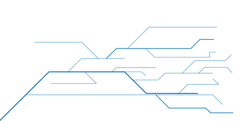 Abstract white background technology line and dots. Vector circuit board illustration. White background with blue technology circuit. 