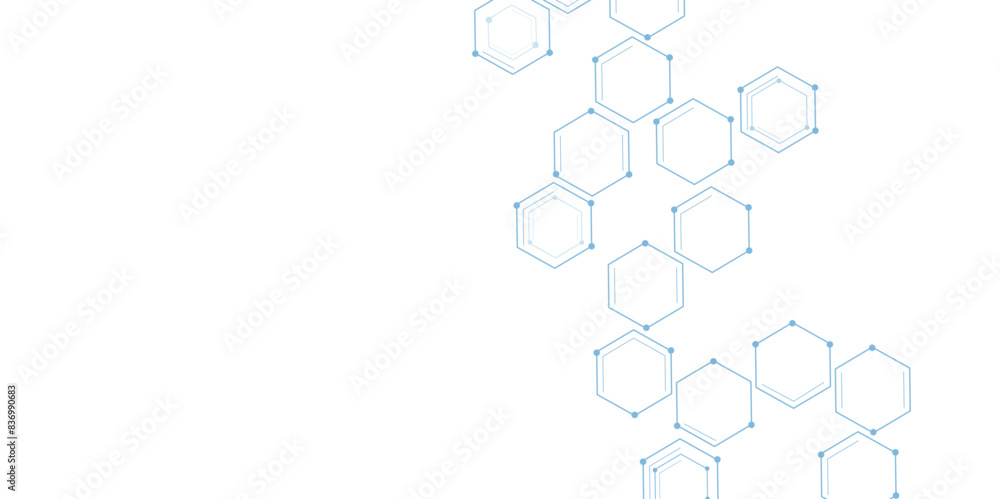 Wall mural abstract cube hexagon shape background, hexagon shape pattern innovative concept background.