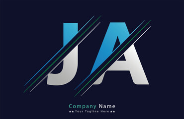 JA Letter logo design vector template.