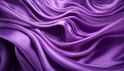 Obraz premium Flowing waves of lavender fabric create a soothing and abstract visual. The rich texture and soft lavender color evoke calmness and elegance. Soft focus adds a dreamy quality. 