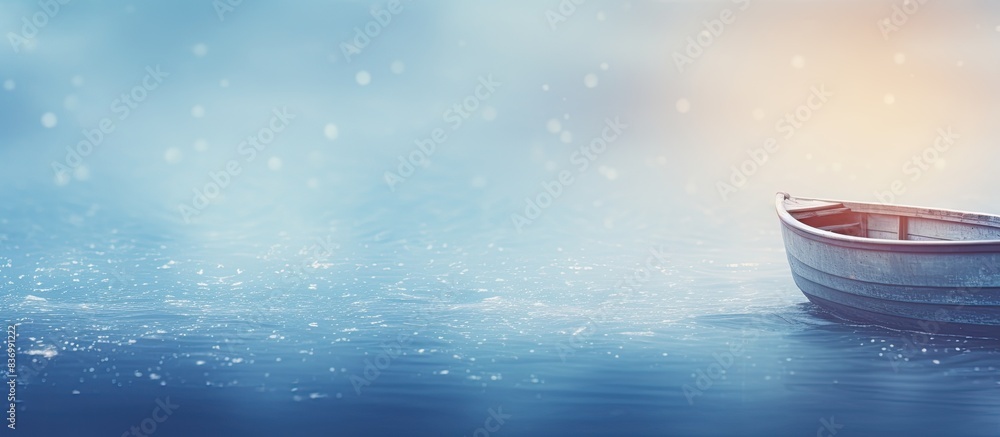 Poster the smooth natural blue water background with bokeh abstract on the sea or ocean vintage and soft co