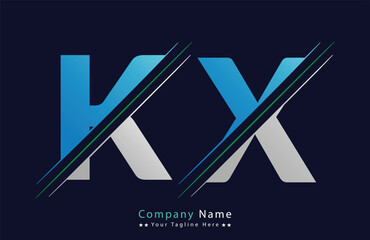 KX letter colorful logo in the circle. Vector Logo Illustration.
