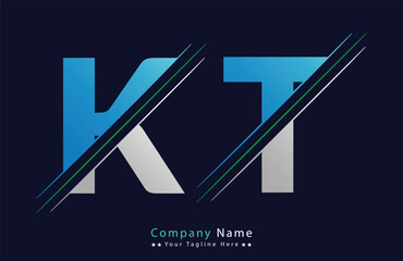 Unique KT letter logo Icon vector template.