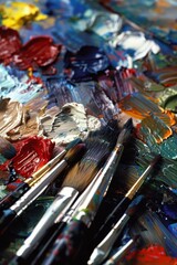 Obraz premium Vibrant Artist's Palette: Creative Tools for Painting Masterpieces